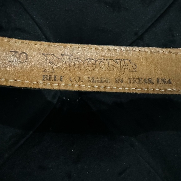 VTG Nocona Scrollwork Black Leather Belt Silver Gold Made in USA Texas Cowgirl - Picture 3 of 11